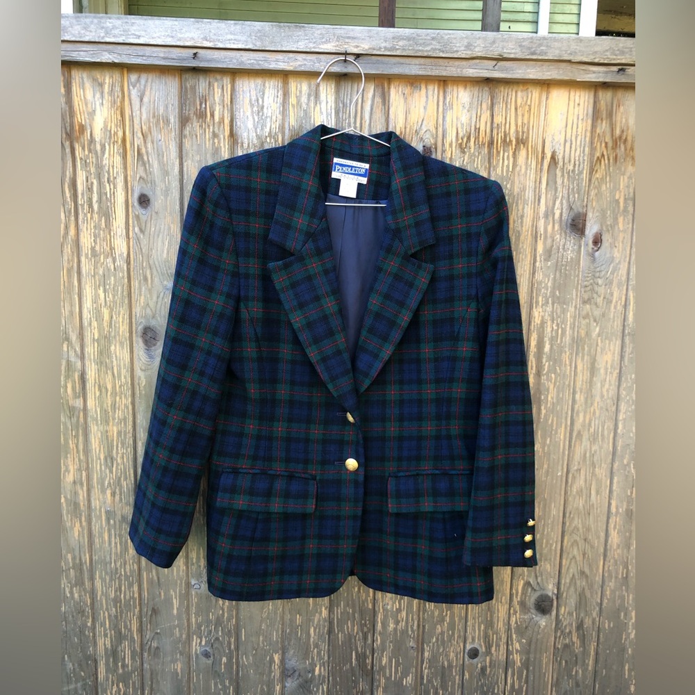 Pendleton plaid blazer